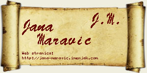 Jana Maravić vizit kartica